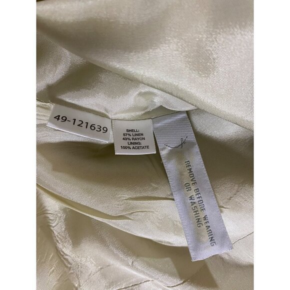 Loft Women's Classic Beige Linen Blend Button front Blazer - 14 - Picture 9 of 12